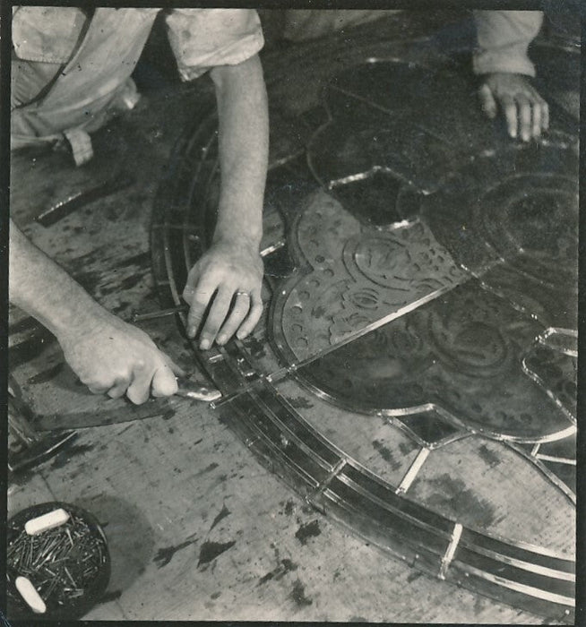 Atelier vitrail 5 contacts argentiques 6 x 5,5 maître verrier maquette carton