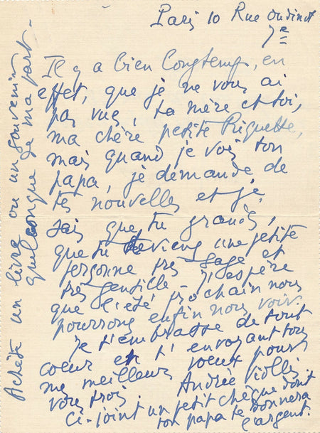 Andrée VIOLLIS journaliste militante féministe lettre et 2 cartes autographes