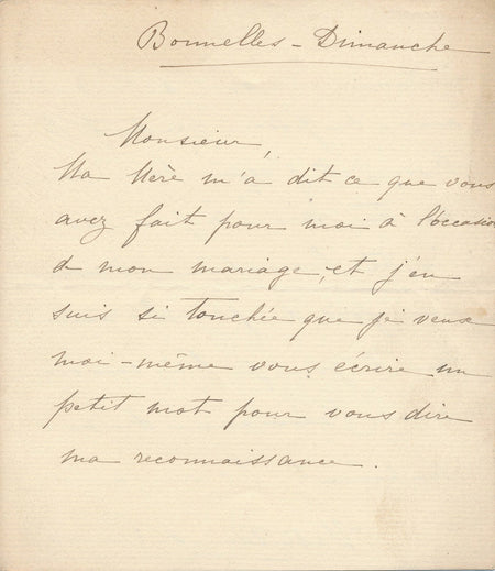 Mathilde de CUSSOL, duchesse lettre autographe signée à acteur Frédéric Febvre 