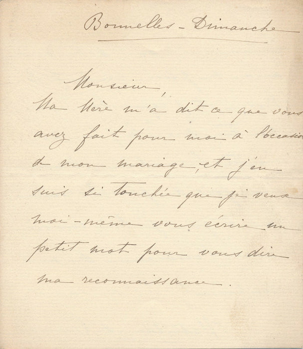 Mathilde de CUSSOL, duchesse lettre autographe signée à acteur Frédéric Febvre 