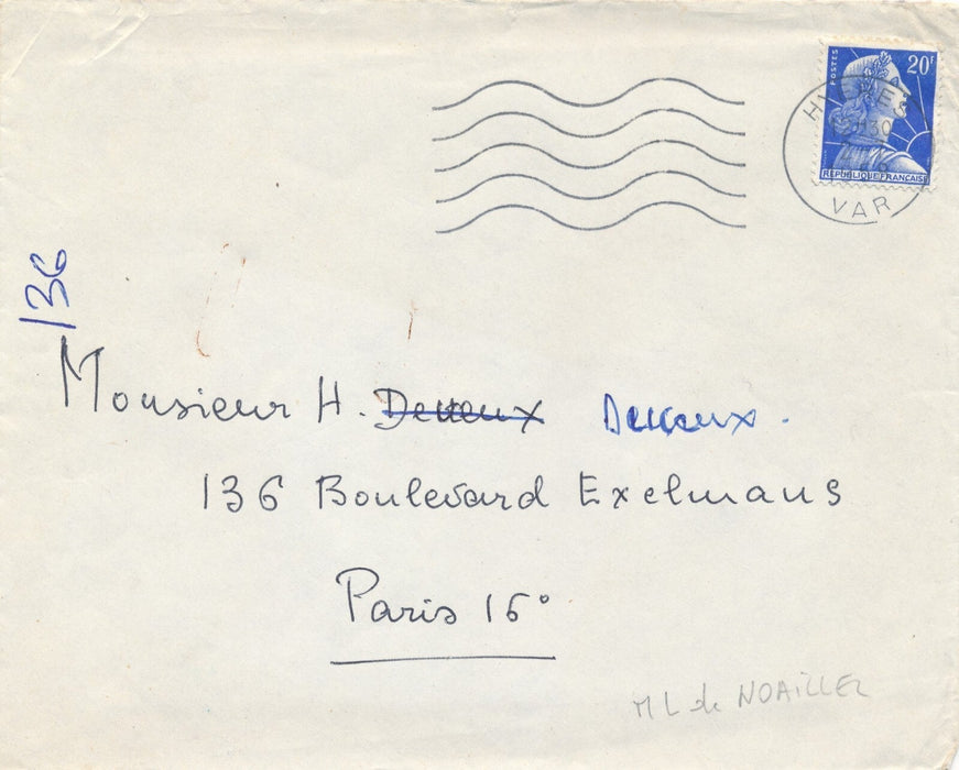 Marie-Laure de NOAILLES lettre autographe signée sur Léon Paul Fargue