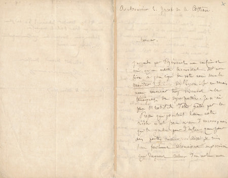 Alphonse BAUDOUIN  7 lettres autographes signées à Eugène de LA COTTIÈRE Aube