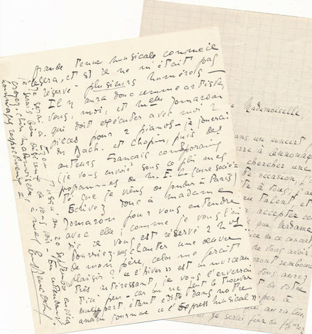 Eugène REUCHSEL organiste 2 lettres autographes signées L'Hiver Amédée Reuchsel