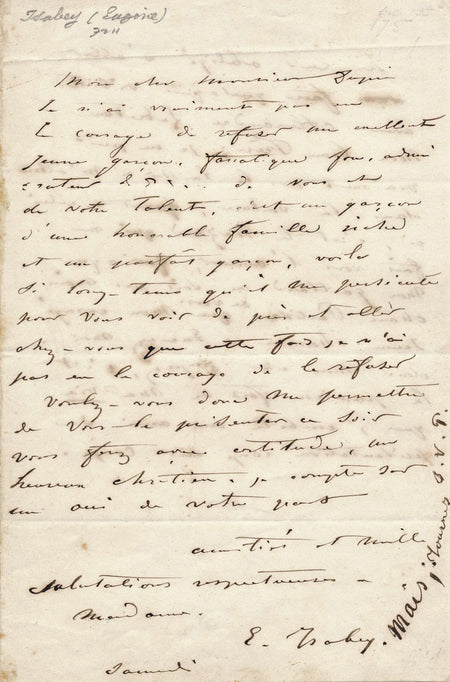 art Eugène ISABEY peintre, lithographe, aquarelliste Lettre autographe signée