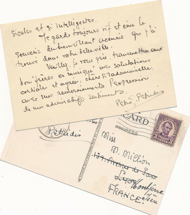 Petros J. PETRIDIS Grec compositeur 2 lettres autographes signées et 2 cartes