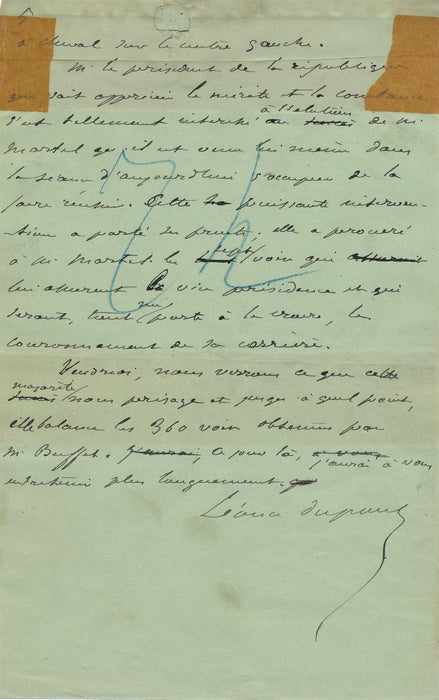 Léonce DUPONT 1828-1884 journaliste 4 manuscrits autographes signés et 3 lettres