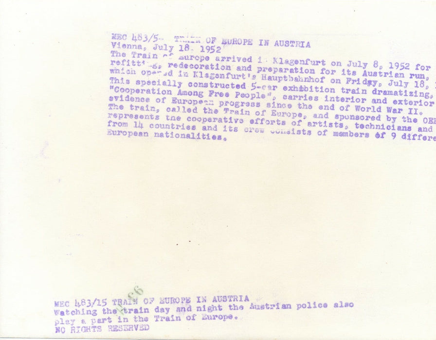 Autriche Vienne Europazug Train de l’Europe 4 photos photographie exposition