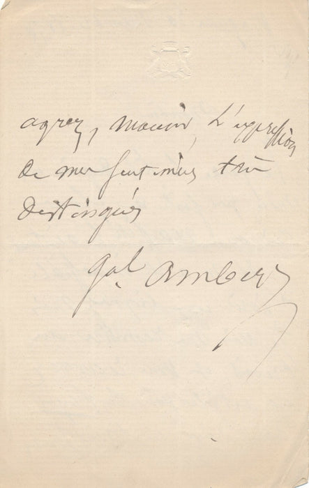 Joachim AMBERT général écrivain militaire au lit à cause du bistouri ! lettre 