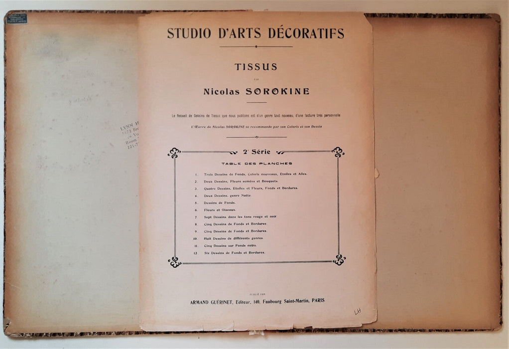 SOROKINE Broderies Tissus 2e série Arts décoratifs v. 1920 pochoir 52 motifs