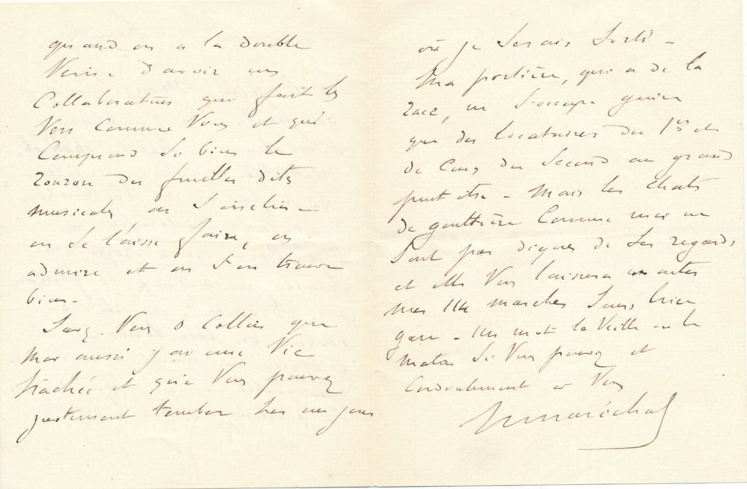 Henri MARÉCHAL amusante lettre à Jules Barbier Amoureux de Catherine