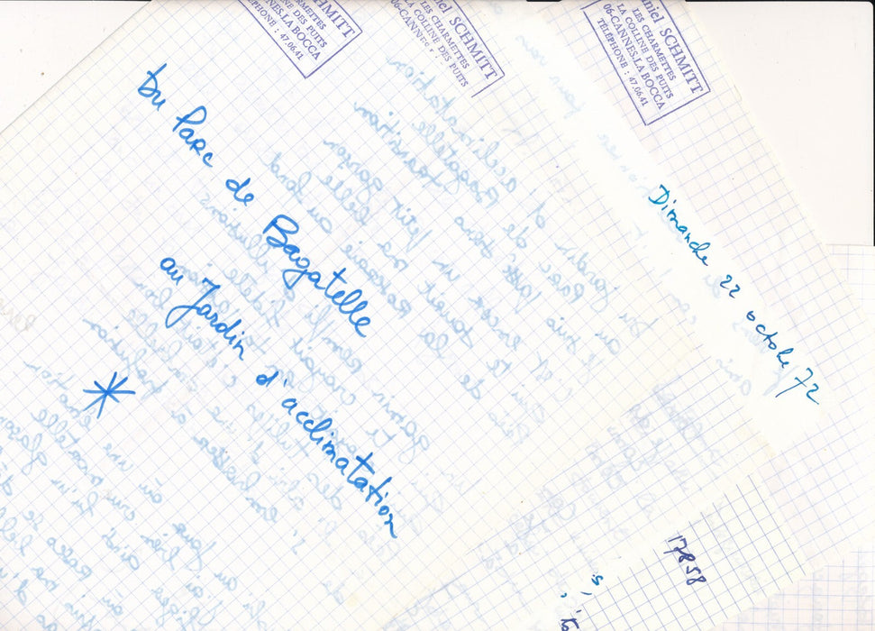 Daniel SCHMITT ensemble lettres et poèmes autographes illustrés