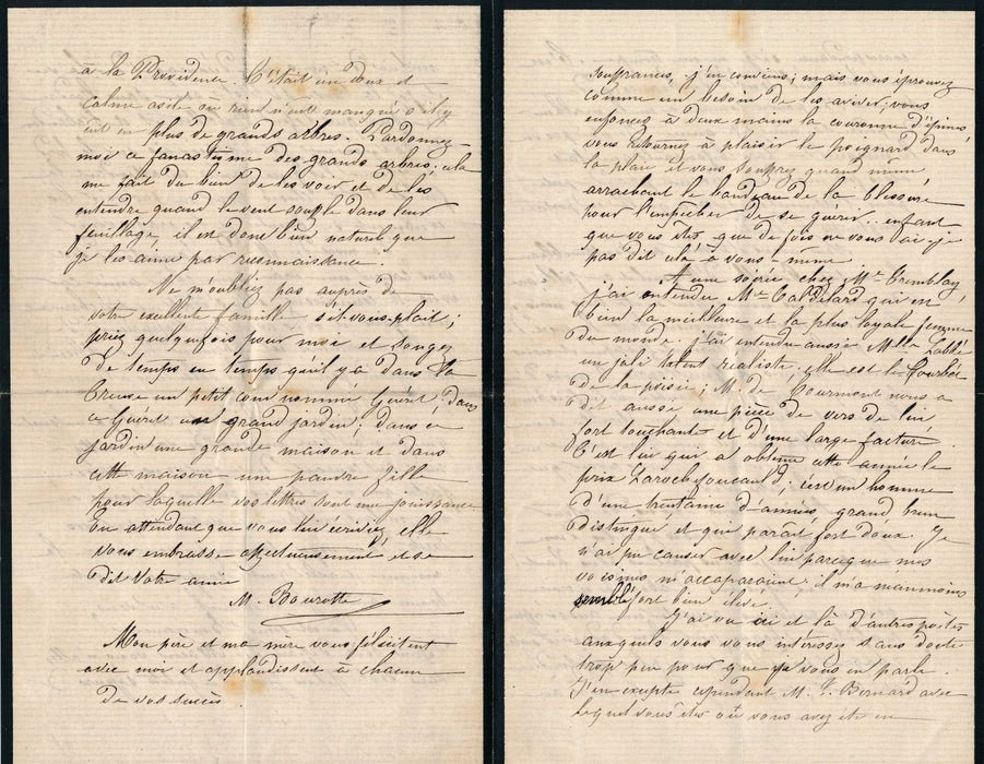 poésie Mélanie Bourotte 2 lettres autographes signées Blanchet Louis de Courmont