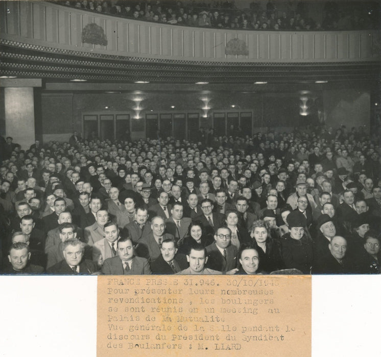 manifestation boulangers palais de la Mutualité 1946 photo photographie