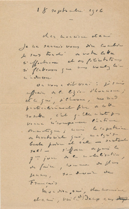 Maurice DESVALLIÈRES 2 lettres autographes poilus acteur Febvre intéressant