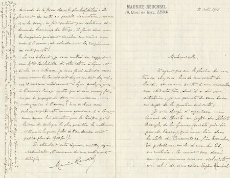 Maurice REUCHSEL Lettre autographe signée organisation concert et neveu Eugène