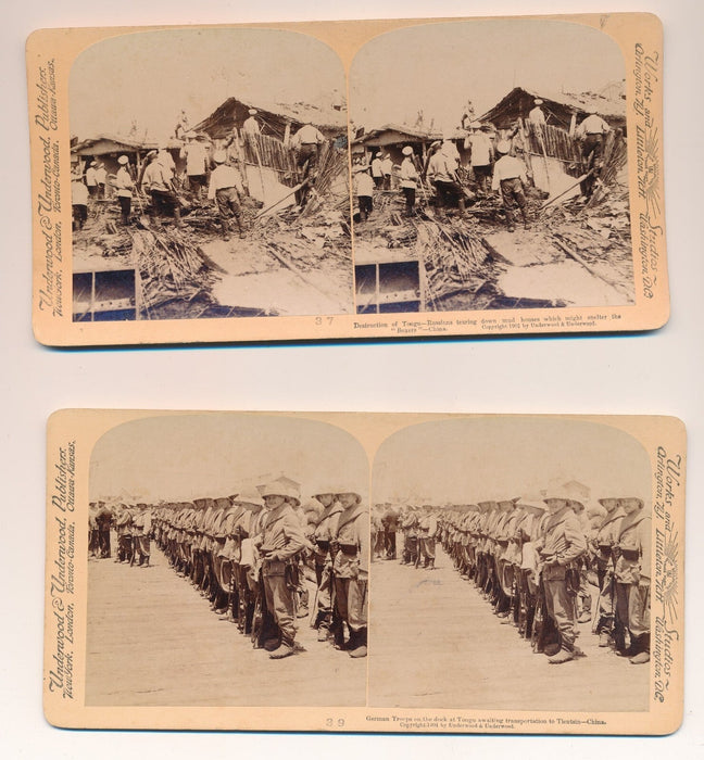 Chine 5 cartes stéréoscopiques photo photographie stereo stéréo