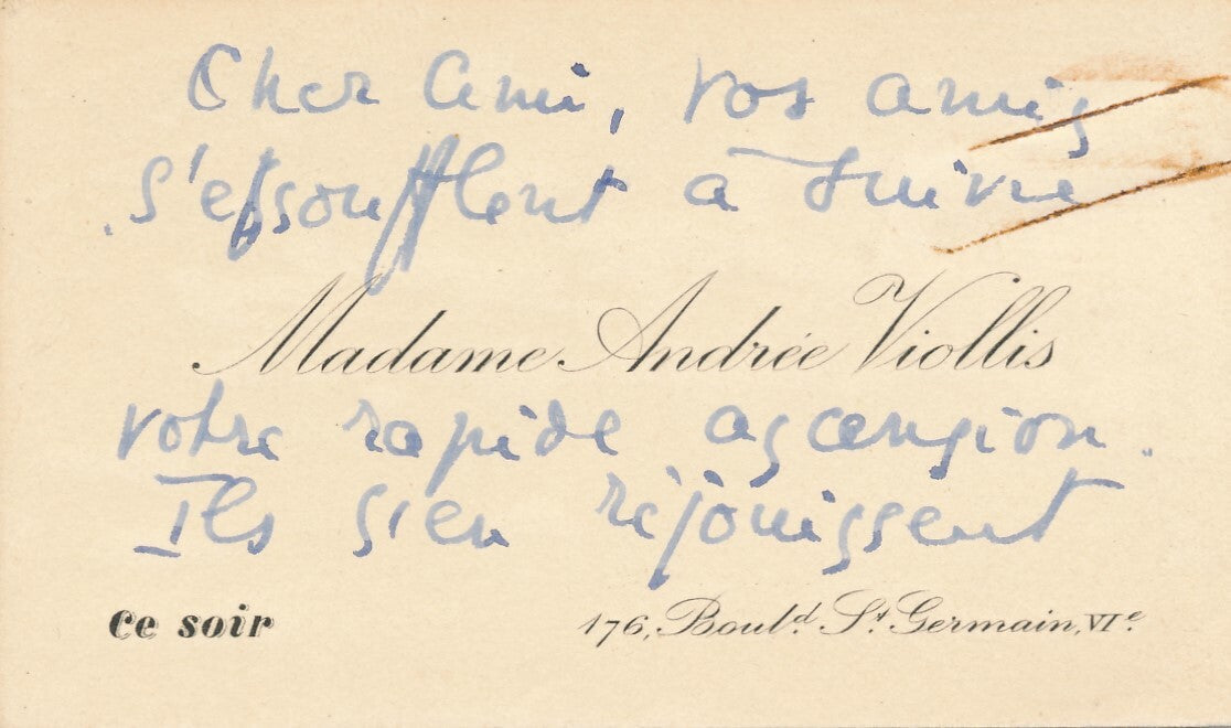 Andrée VIOLLIS journaliste militante féministe lettre et 2 cartes autographes