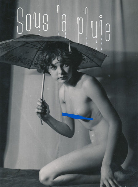Ervin MARTON femme sexy photo photographie époque v. 1950 parapluie nu