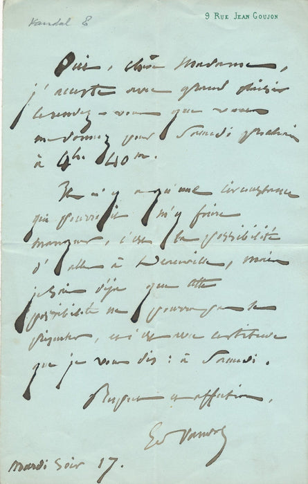 Édouard VANDAL administrateur 2 lettres autographes signées invitations