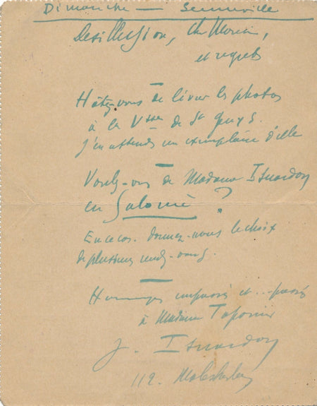 Jacques ISUARDON vtsse de Saint Genys lettre autographe signée opéra chanteur