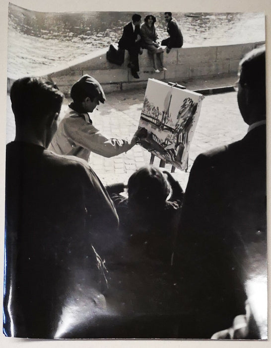 Le peintre quais de la Seine photo photographie fumée vers 1950 peinture