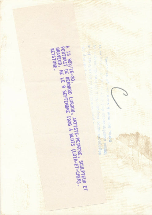 Bernard LORJOU peintre photo photographie argentique époque portrait