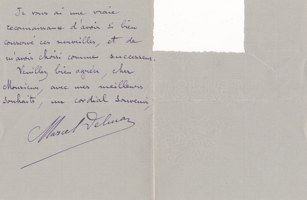 Stradivarius Marcel DELMAS 2 lettres Eugène Lévêque collectionneur musique 1902