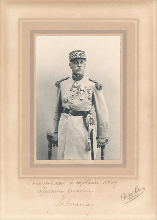 général DEVANLAY Tunis Lettre autographe signée photographie signée à L. ATTAF