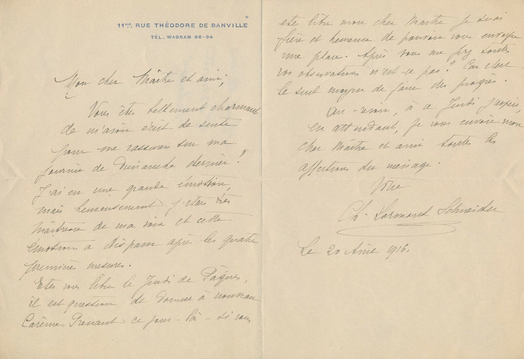 Charlotte LORMONT opéra chanteuse 2 lettres autographe signée peur élève Febvre