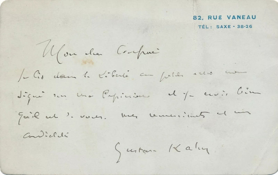Gustave KAHN poète symboliste critique d’art 2 lettres et 2 cartes autographes