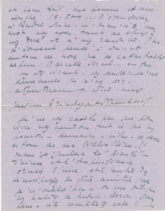 BRINDEJONT OFFENBACH lettre autographe guerre Nice Gestapo Bibliothèque