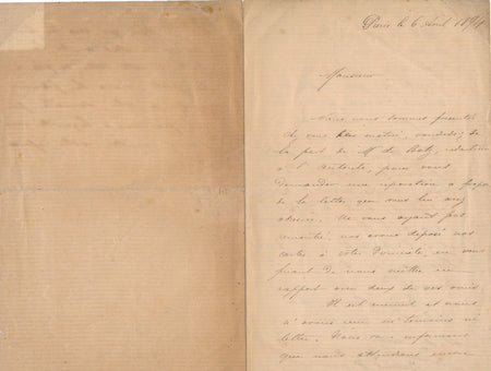 Un duel en perspective lettre autographe signée témoins 1894 Betz Autorité