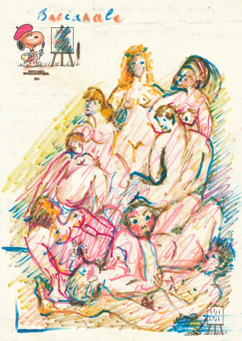 François JACQUEMIN peintre lettre autographe illustrée 2 dessins coquins nu