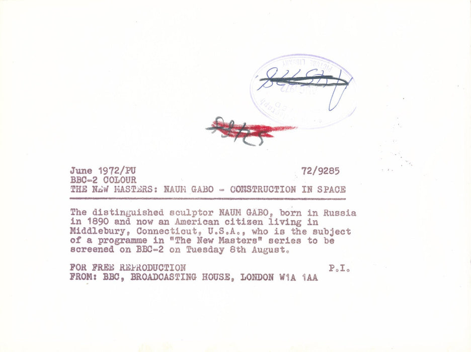 Naum GABO photo photographie époque 1972 portrait architecte