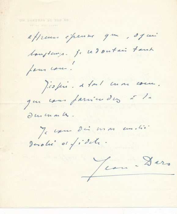 JEAN DARS réponse Lettre à Dieu de Maurice Rostand 3 lettres autographes signées