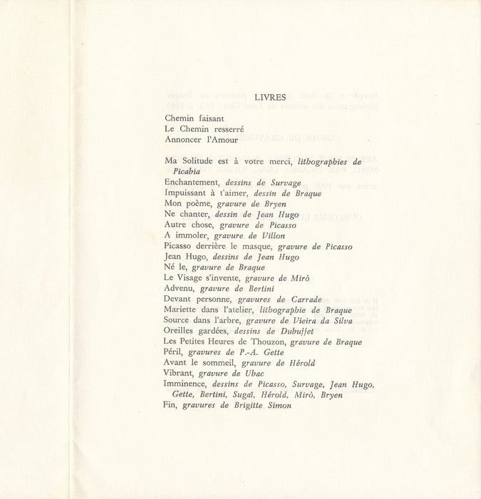 P. A. BENOIT ACTUELLES Formes et Langage : Marc Alyn, Claude Argelier 1969