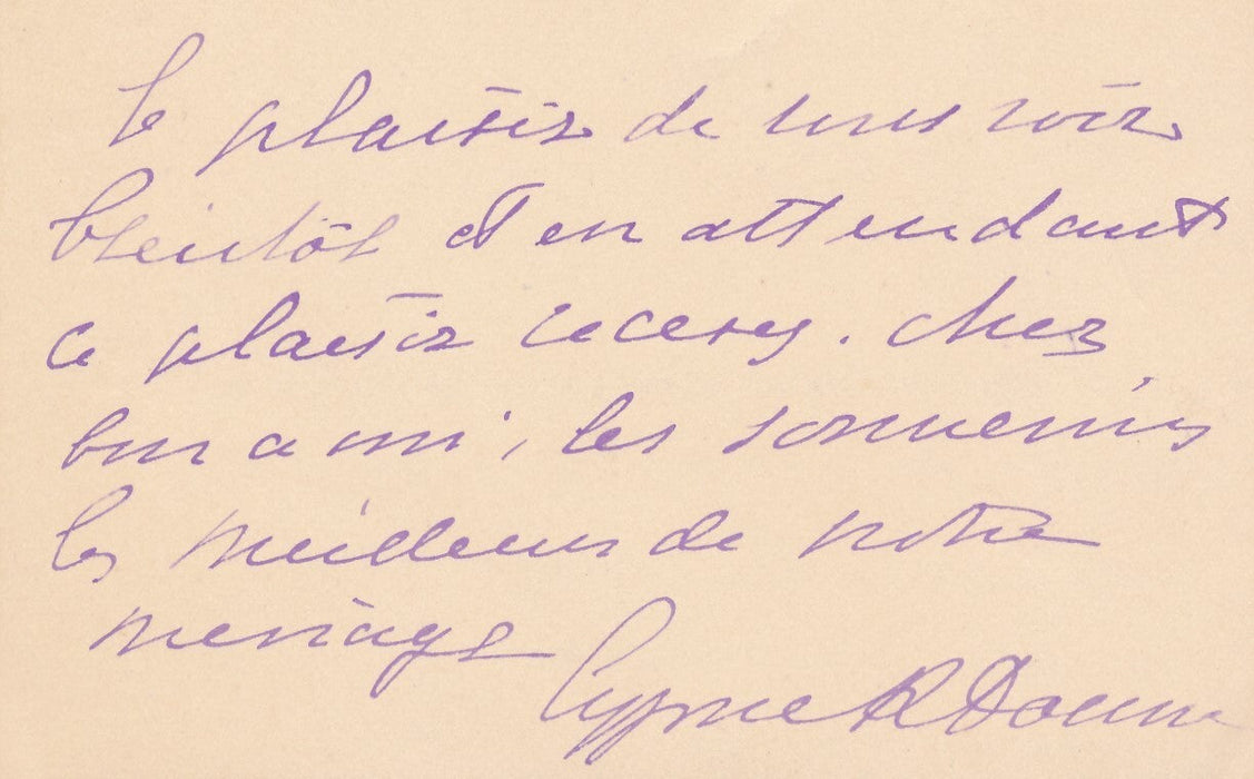 Cyprienne DUBERNET HERIOT DOUINE 2 cartes autographes signées