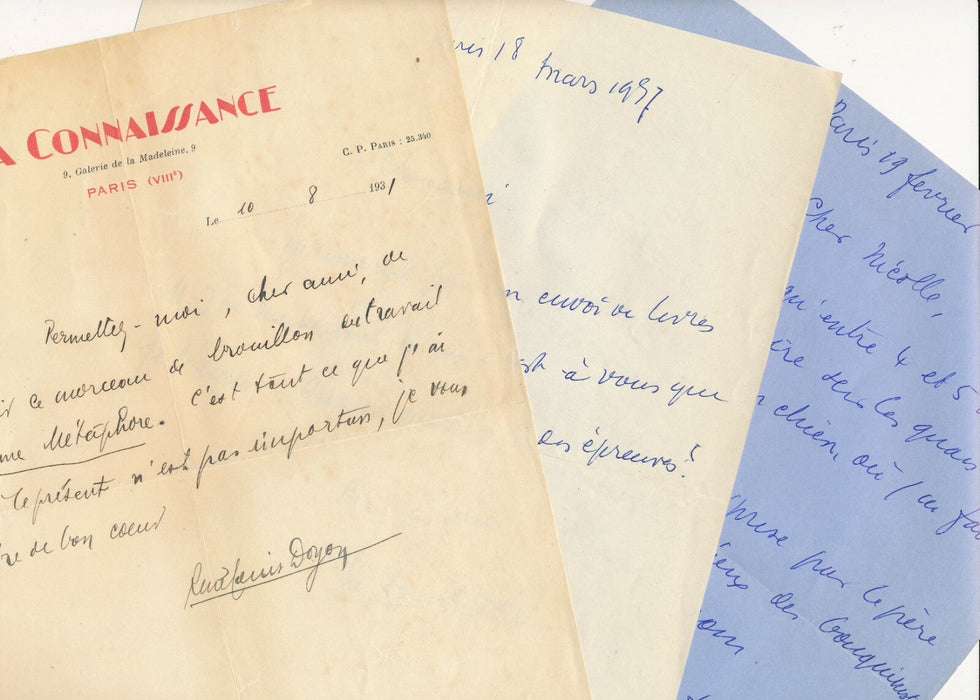 René Louis DOYON beau manuscrit autographe signé 9 p. Quais de Paris et 3 LAS