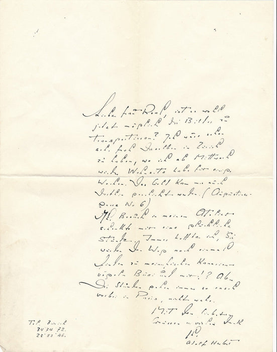 Suisse Adolf HERBST peintre correspondance 9 lettres autographes signées galerie