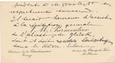 carte Adressée à Henri WOOLLETT (1864-1936), compositeur Alceste de Gluck.