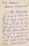 Jeanne MARNI 2 lettres autographes signées à André Taponier ses photos