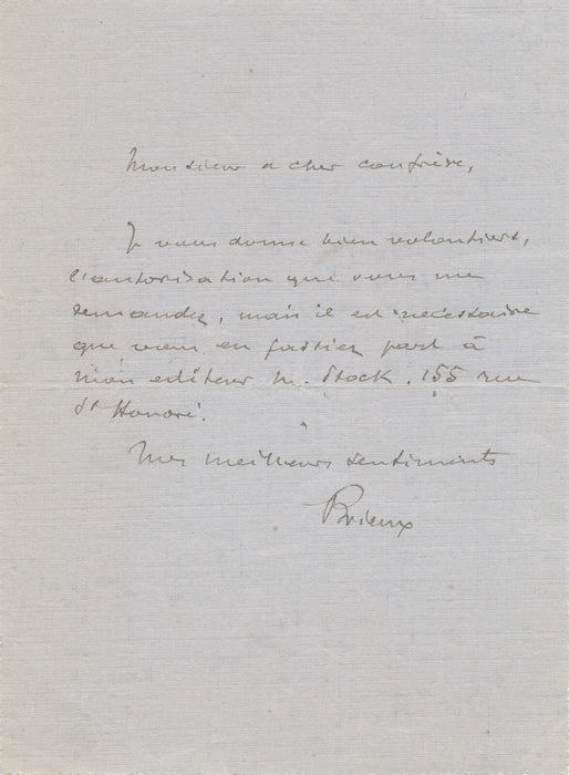 Lot Eugène Brieux théâtre dramaturge 5 lettres autographes signées