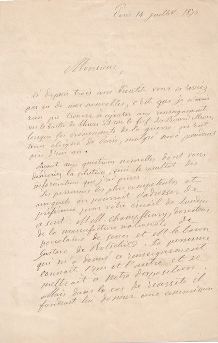 André BOREL D HAUTERIVE lettre autographe signée fief de Bourdillion particule