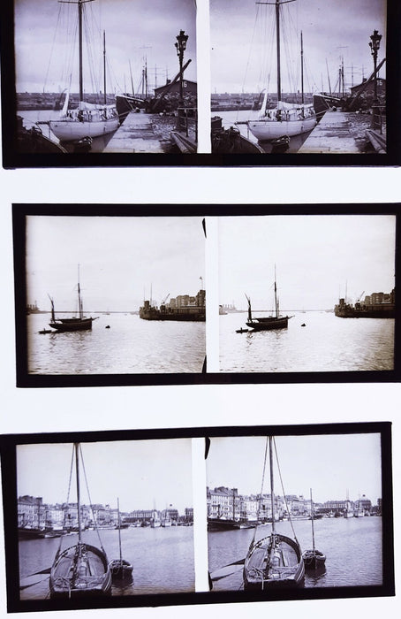 17 positifs verre stéréographie port Le Havre quais jetée photo photographie