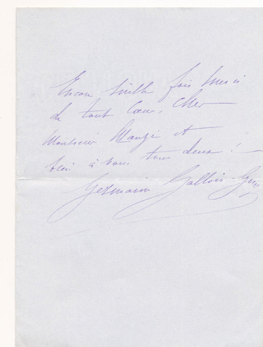 Germaine GALLOIS 2 lettres autographe signées chanson chanteuse Reutlinger