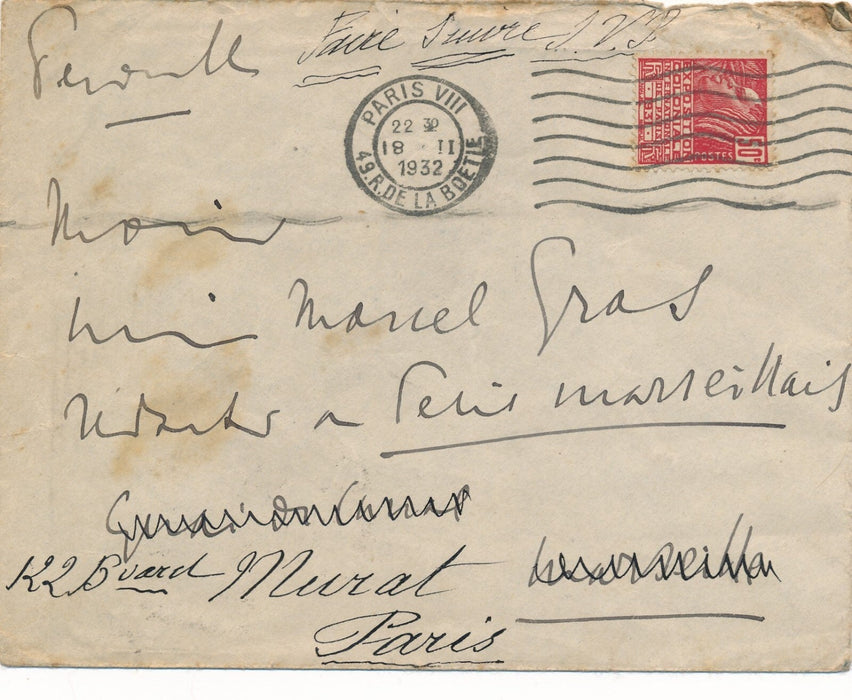 Charles MAURRAS  lettre autographe signée à Marcel Gras sur ouvrage 1931