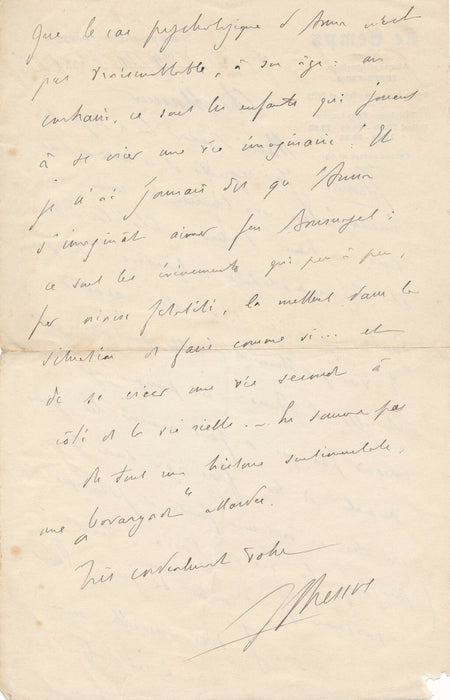 écrivain André THÉRIVE lettre autographe signée sur son roman Anna