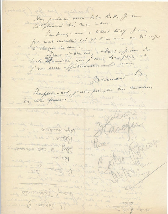Bernard BARBEY correspondance autographe signée 8 lettre presse édition suisse