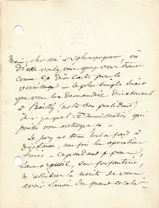 peintre Edouard DETAILLE amusante lettre à un peintre anglais exposant humour 