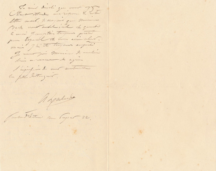 Antoine LABORDE commande tableaux religieux Bach 2 lettres autographes signées